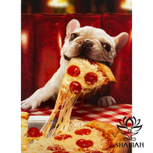 Charger l&#39;image dans la galerie, Carte Dog With Cheesy Pizza Slice Anglais De Souhaits
