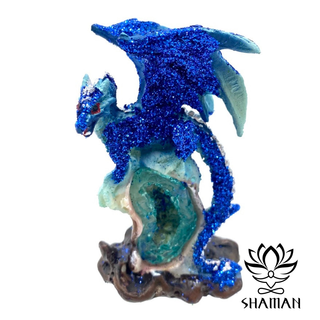 Dragon Sur Géode Bleu