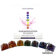 Ensemble De Pyramides Des Chakras En Orgonite + Livre Avec Cd Hamonisation