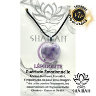 Lépidolite Coeur Sur Cordelette Pendentif Pierre