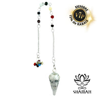 Pendule Avec Les Pierres Des Chakras Et Pointe De Pierre Lune Arc-En-Ciel Pendule