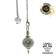 Pendule Séphoroton En Verre Avec Éclats De Quartz Et Dhématite Pendule