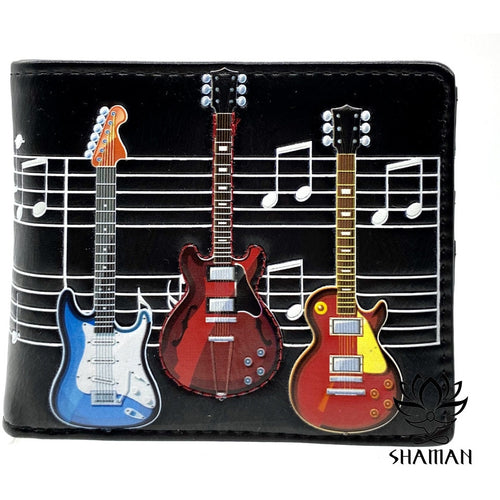 Portefeuille Vegan Guitares Électriques Et Partition Portefeuille