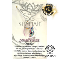 Quartz Rose Double Pointe Sur Chaine Pendentifs Shaman