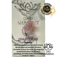 Quartz Rose En Lune Sur Chaine Pendentifs Shaman