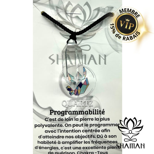 Quartz Sur Cordelette Ajustable Pendentifs Shaman