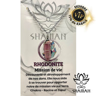Rhodonite Double Pointe Sur Chaine Pendentifs Shaman
