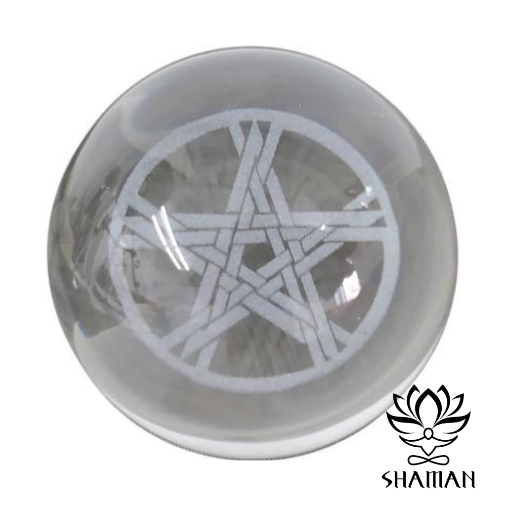 Sphère Avec Pentacle En Verre Clair 2 Sphère