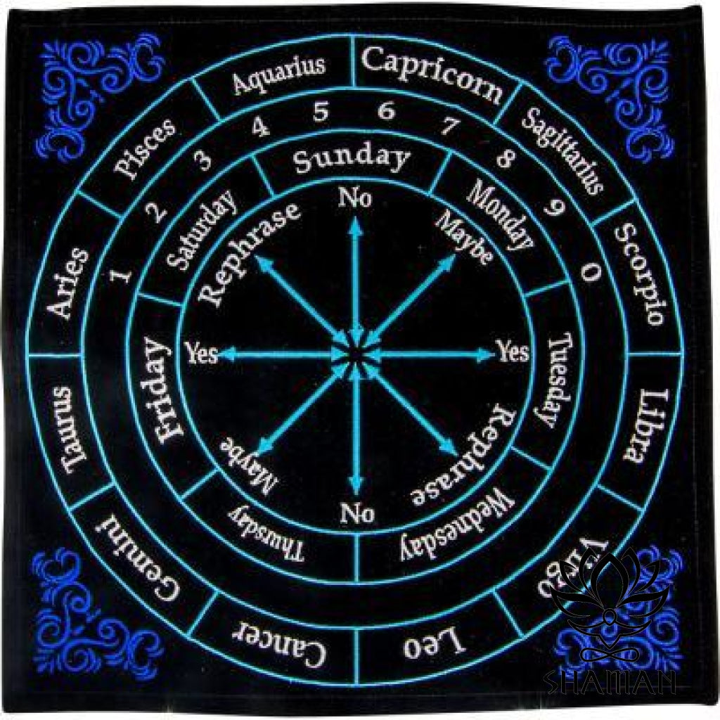Tapis De Pendule En Velours Brodé Astrologie Couleur( Astrology ) Tapis Pendules