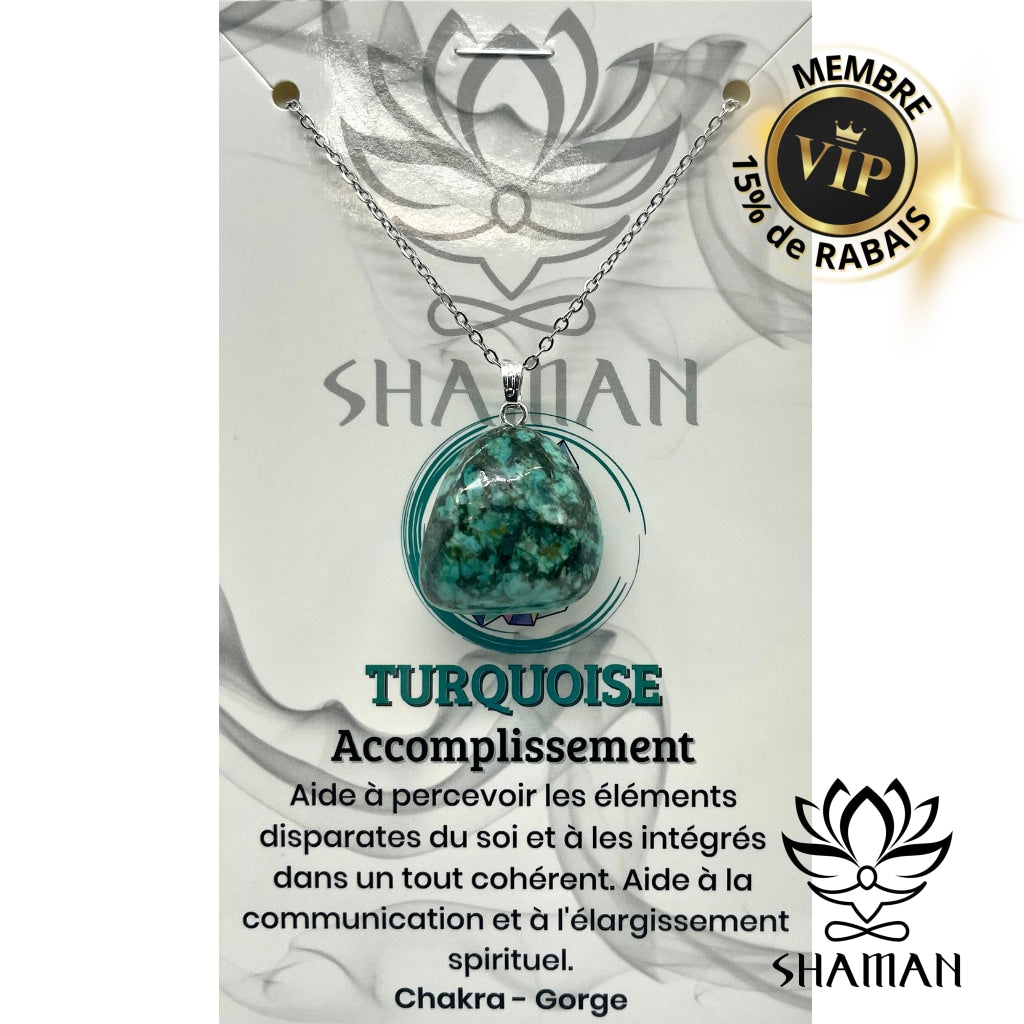 Turquoise Forme Variée Sur Chaine Pendentifs Shaman